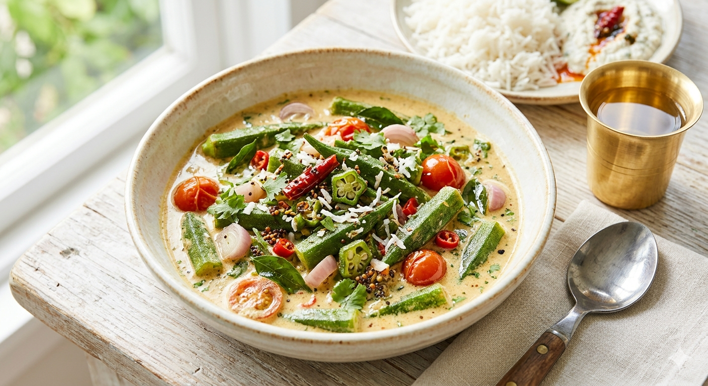 Bhindi in coconut milk